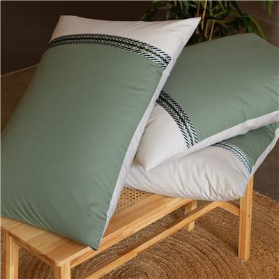 Linge de lit percale parements et galon