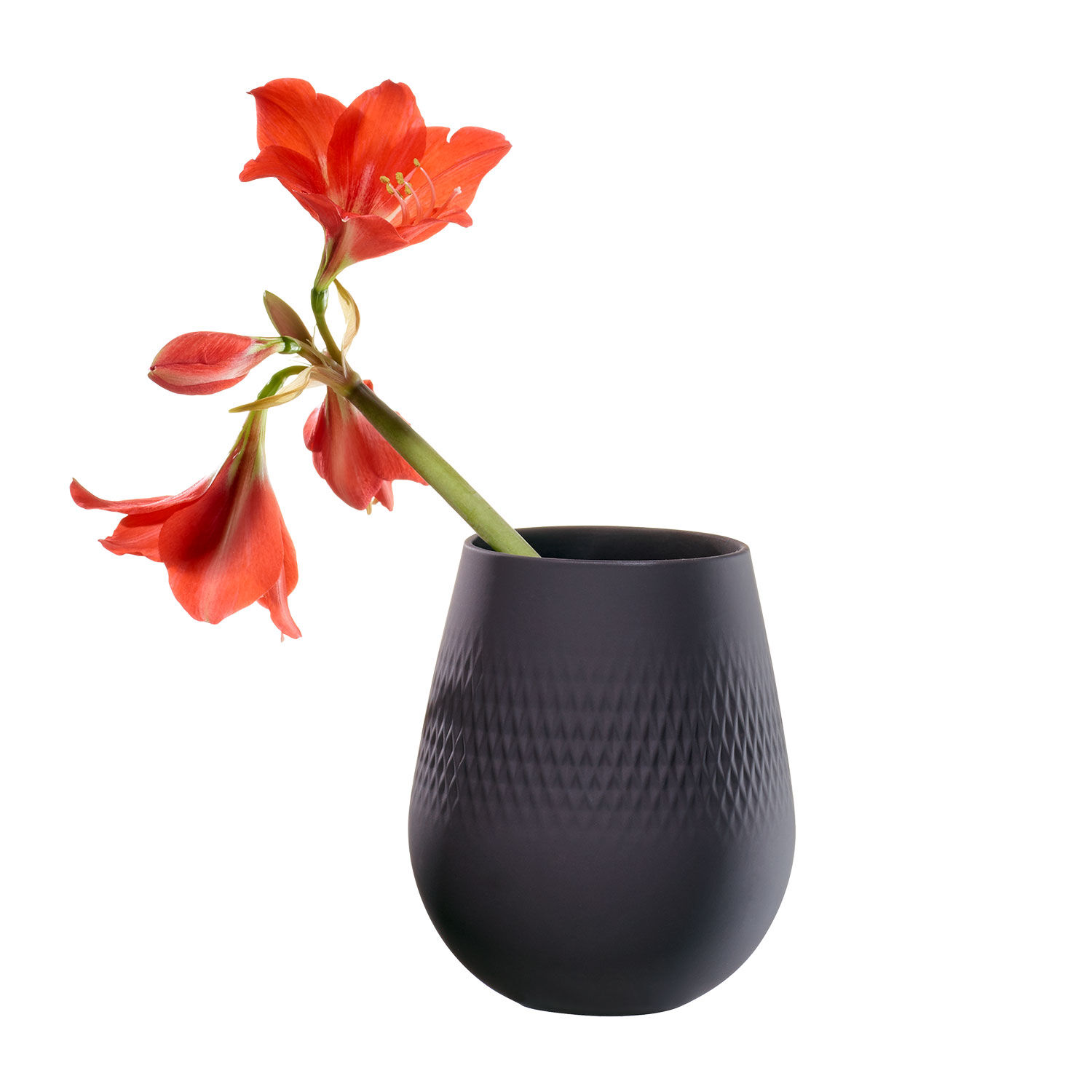 Manufacture Vase Black, 4.9'' x 5.8'', Premium Porcelain