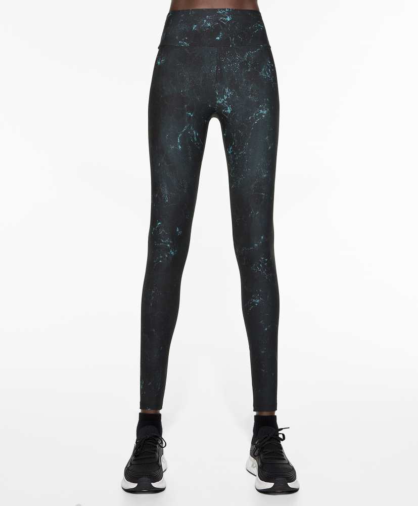 leggings de compressão estampadas até o tornozelo