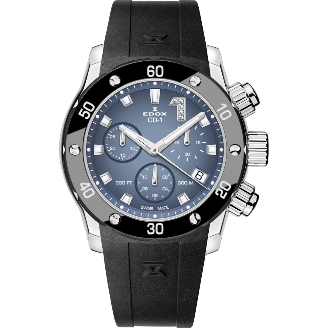 Edox CO-1 ChronoLady Blau / Schwarz
