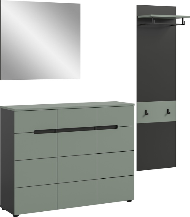 INOSIGN Garderoben-Set »REHAT, TOPSELLER!, 3-teilig, Breite 180 cm, individuell erweiterbar« Set, bestehend aus: Kommode, Spiegel und Garderobenpaneel, 3 Stk. tlg.