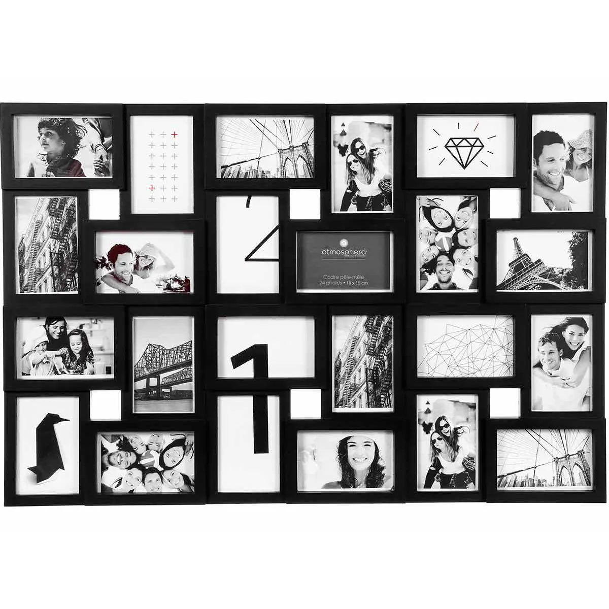 Atmosphera, Createur D'Interieur Atmosphera Cadre Pêle-Mêle 24 Photos - Noir