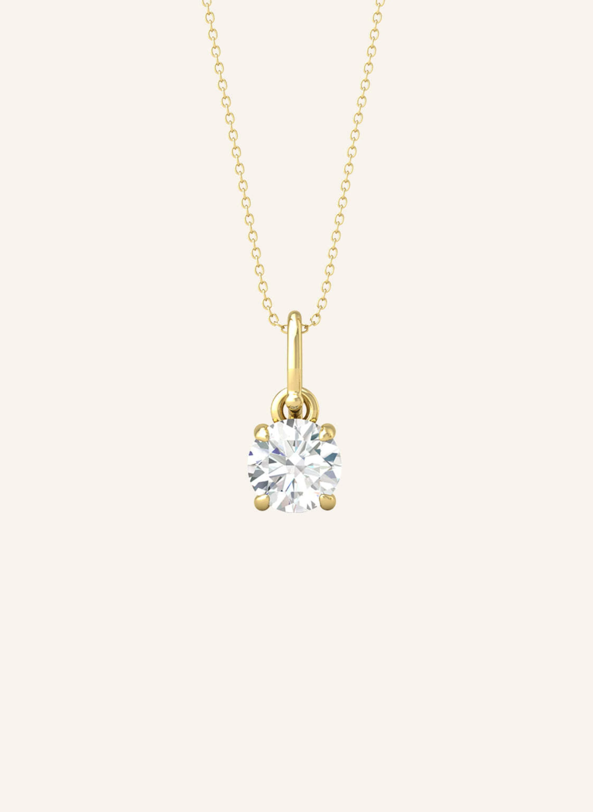 VEYNOU Halskette ELLA aus 14 Karat Gelbgold und 0,20ct. lab-grown Diamanten