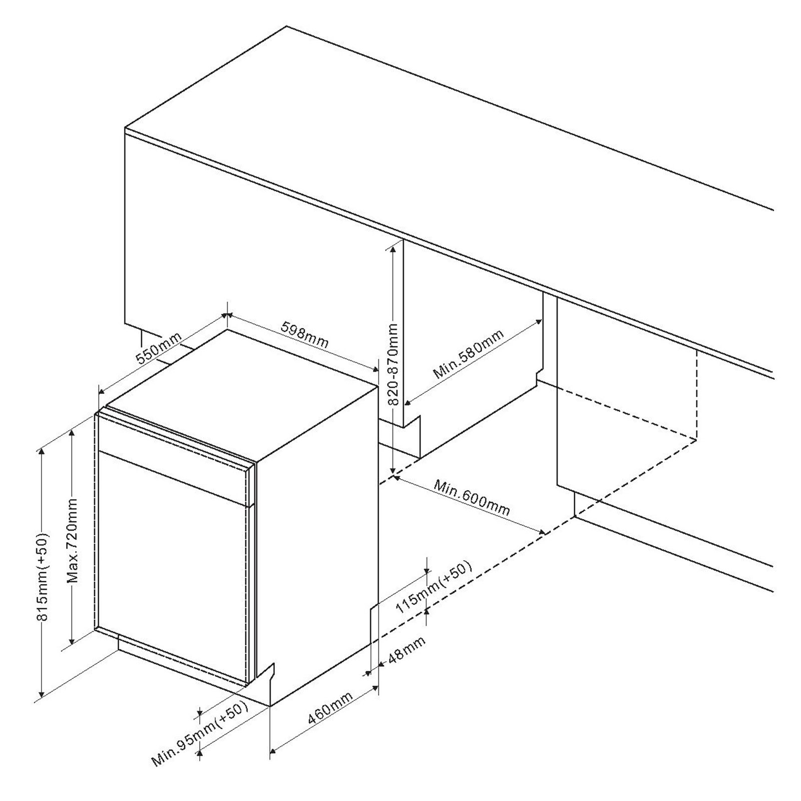 MICAN Einbau-Geschirrspüler 50630 - silber - E