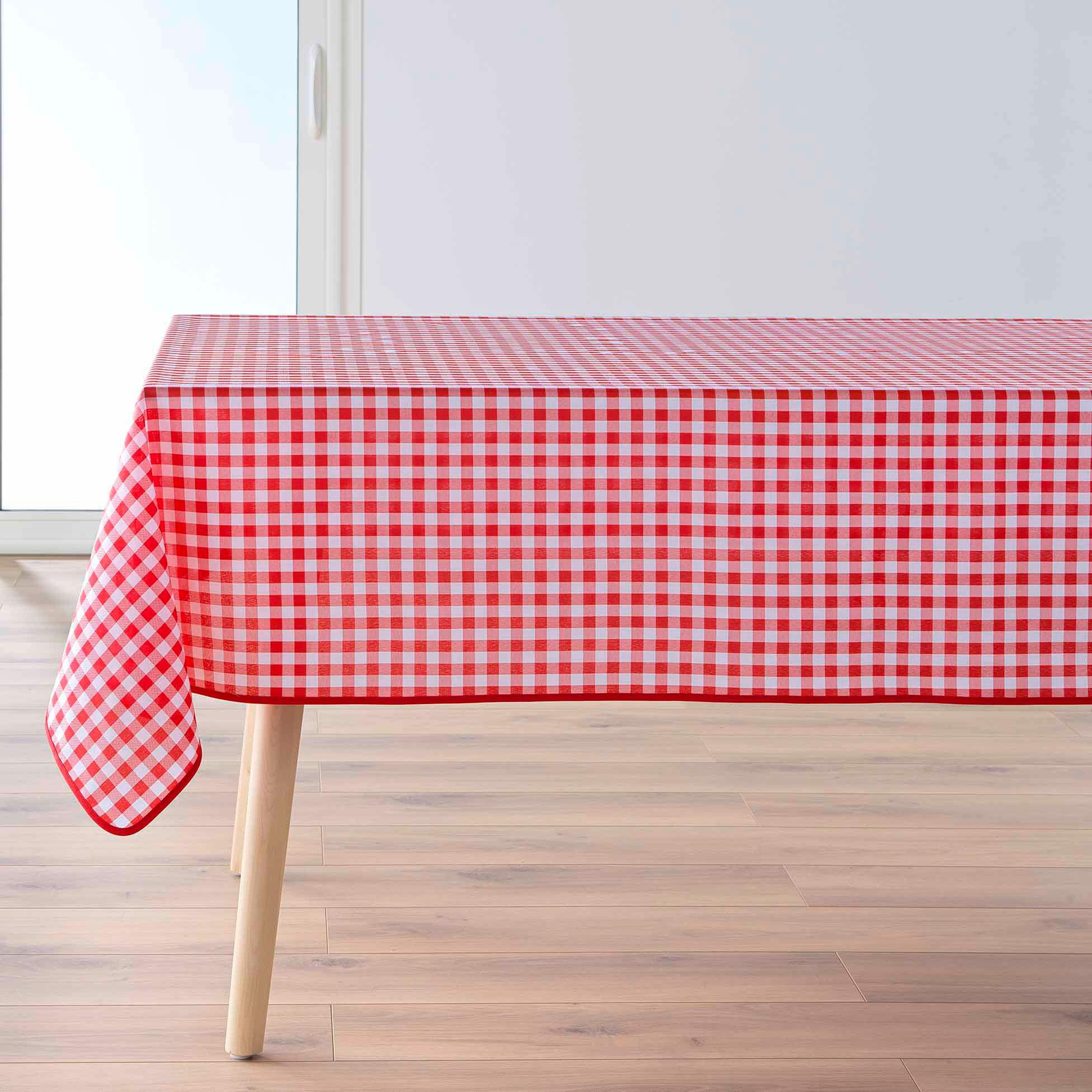 NAPPE RECTANGLE 150X240CM FILS TEINTS VICHY ROUGE