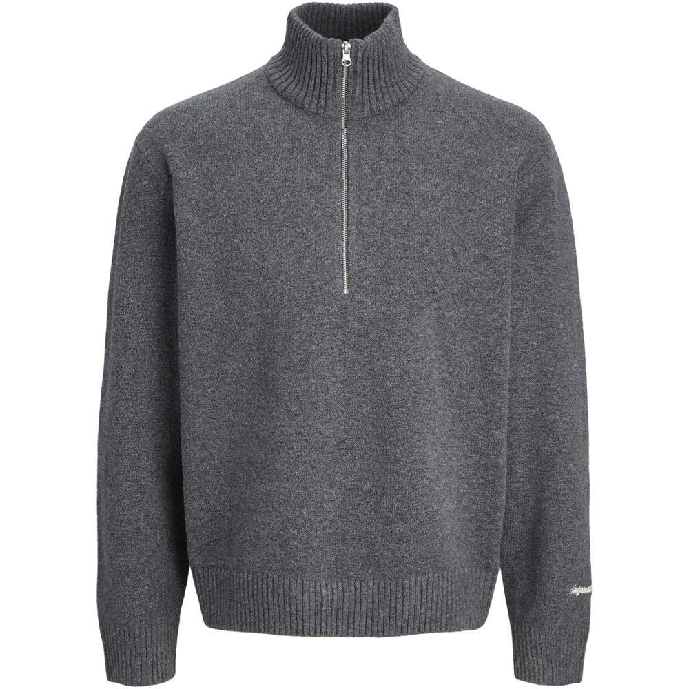 Køb Jack & Jones Junior Dark Grey Melange Jornorrebro Strik Half Zip Jnr
