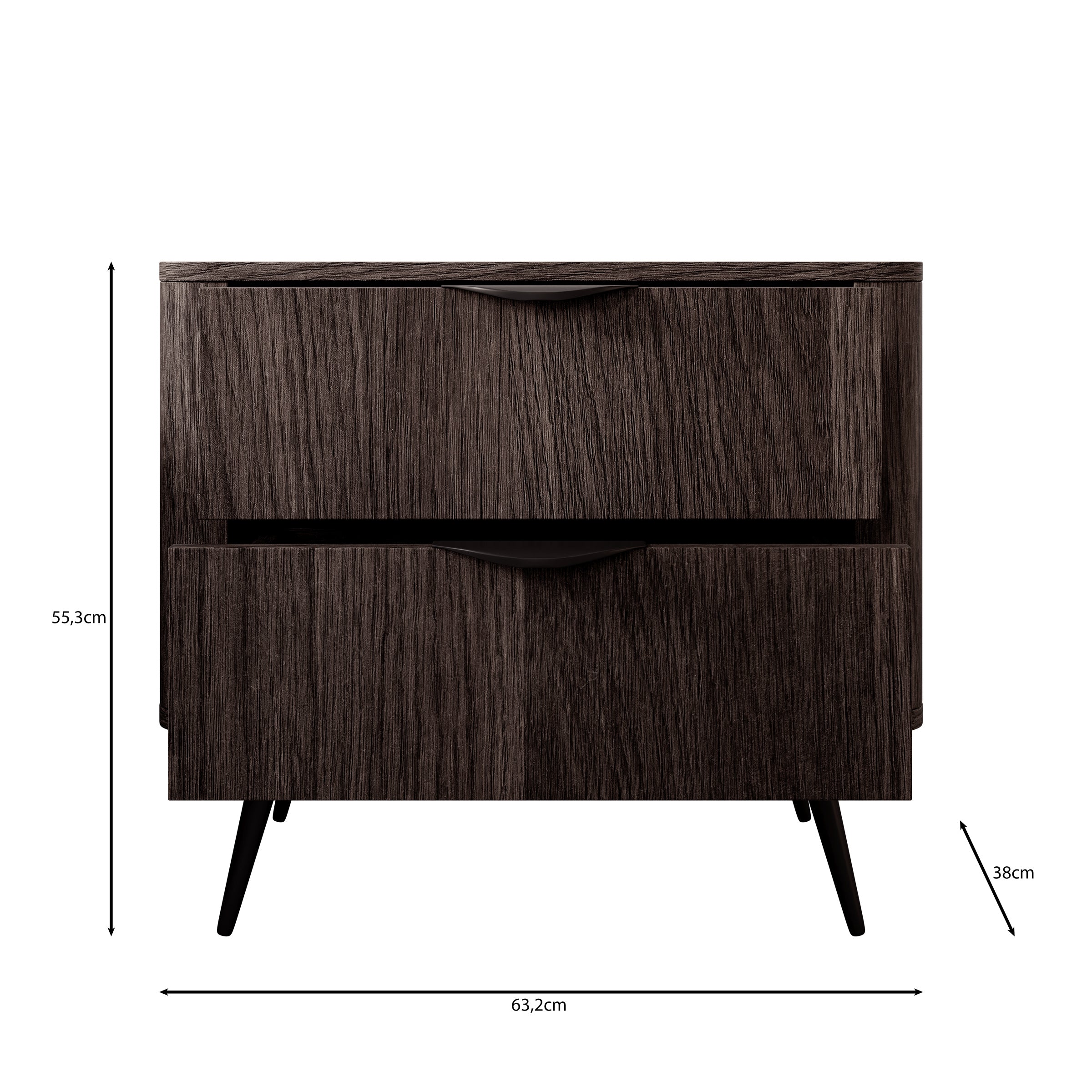 Meubella - Victoria - Nachtkastje - Donker eiken - 63 cm