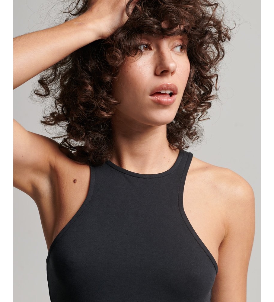 Top preto sem mangas de malha Superdry Racer Studios