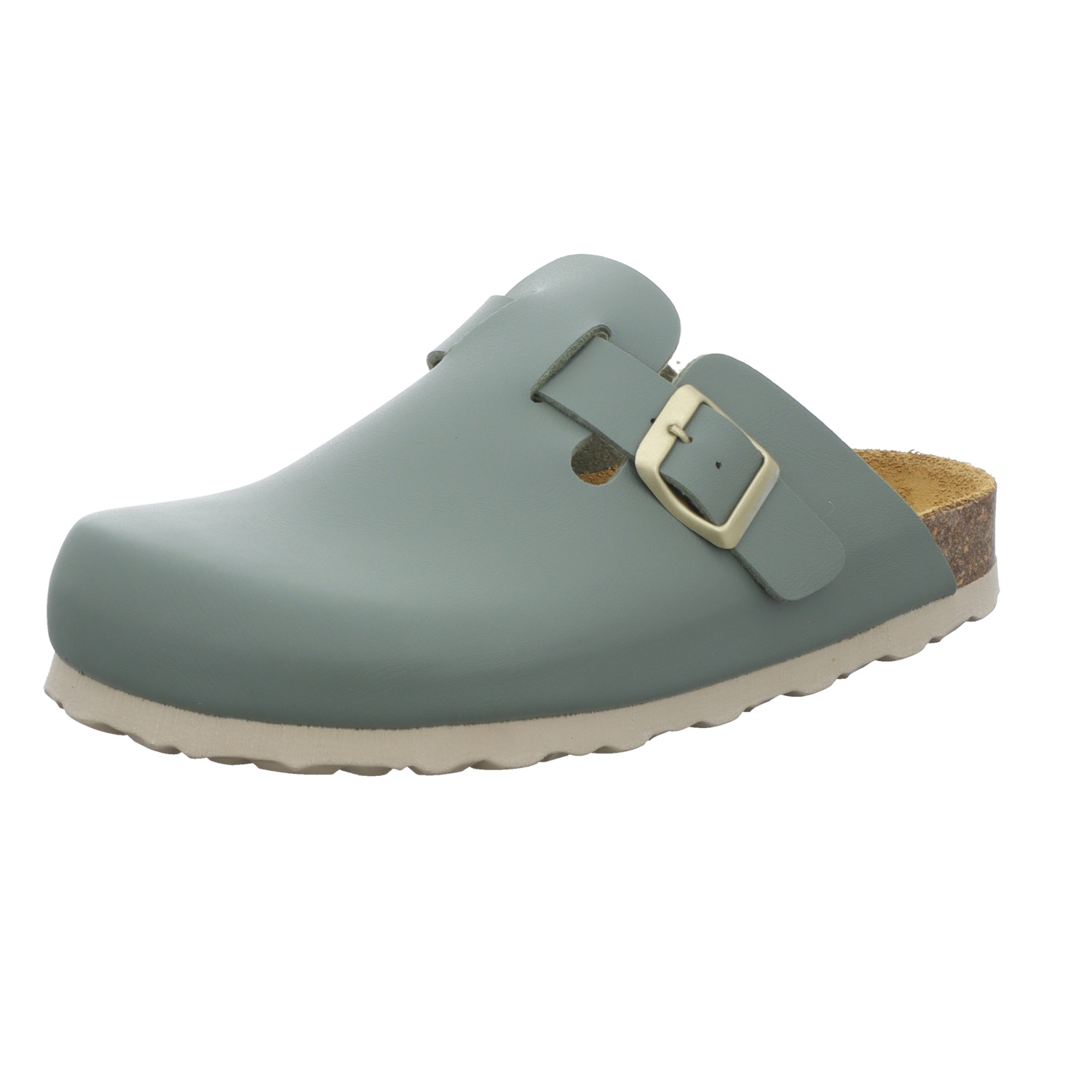 SCHUH OKAY Damen-Clog mit Tieffußbett Oliv-Grün