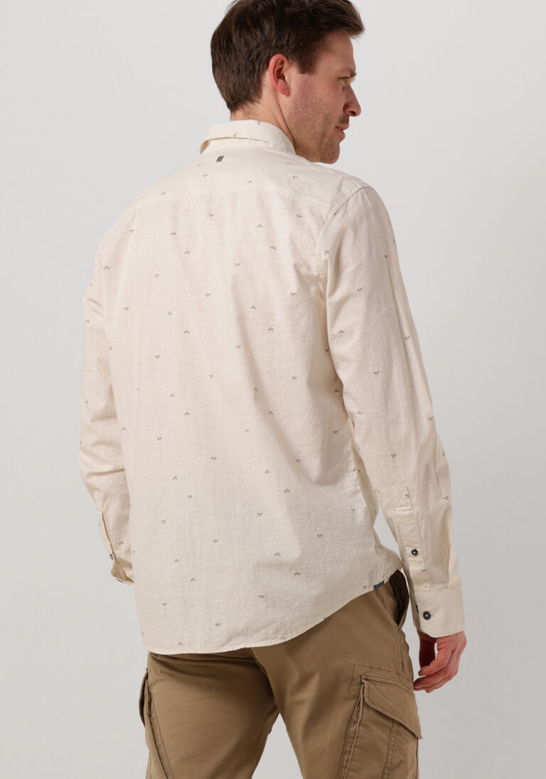 PME LEGEND beige pme legend casual overhemd long sleeve shirt print on ctn slub