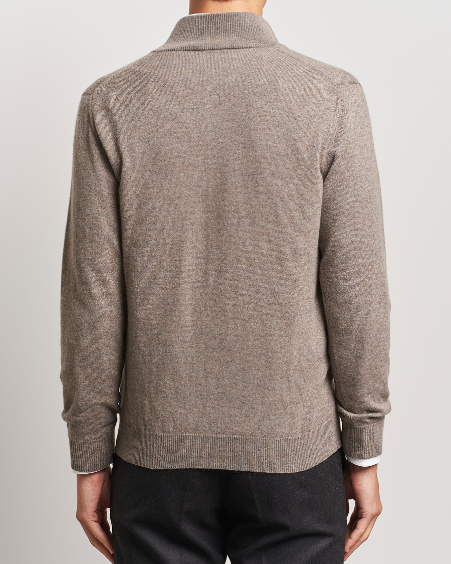 Piacenza Cashmere Cashmere Half Zip Sweater Brown
