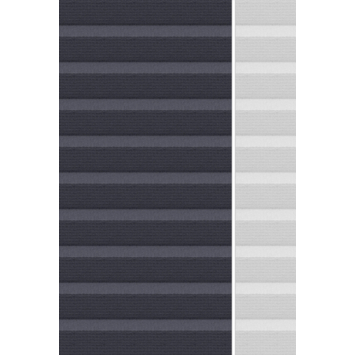 Dubbel plisségordijn Draaikiepraam hout 8108 donker blauw