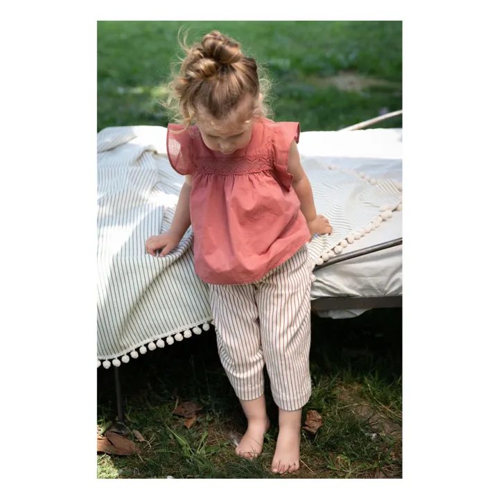 Zhoe & Tobiah Pantalon Rayé Bébé | Rouge brique