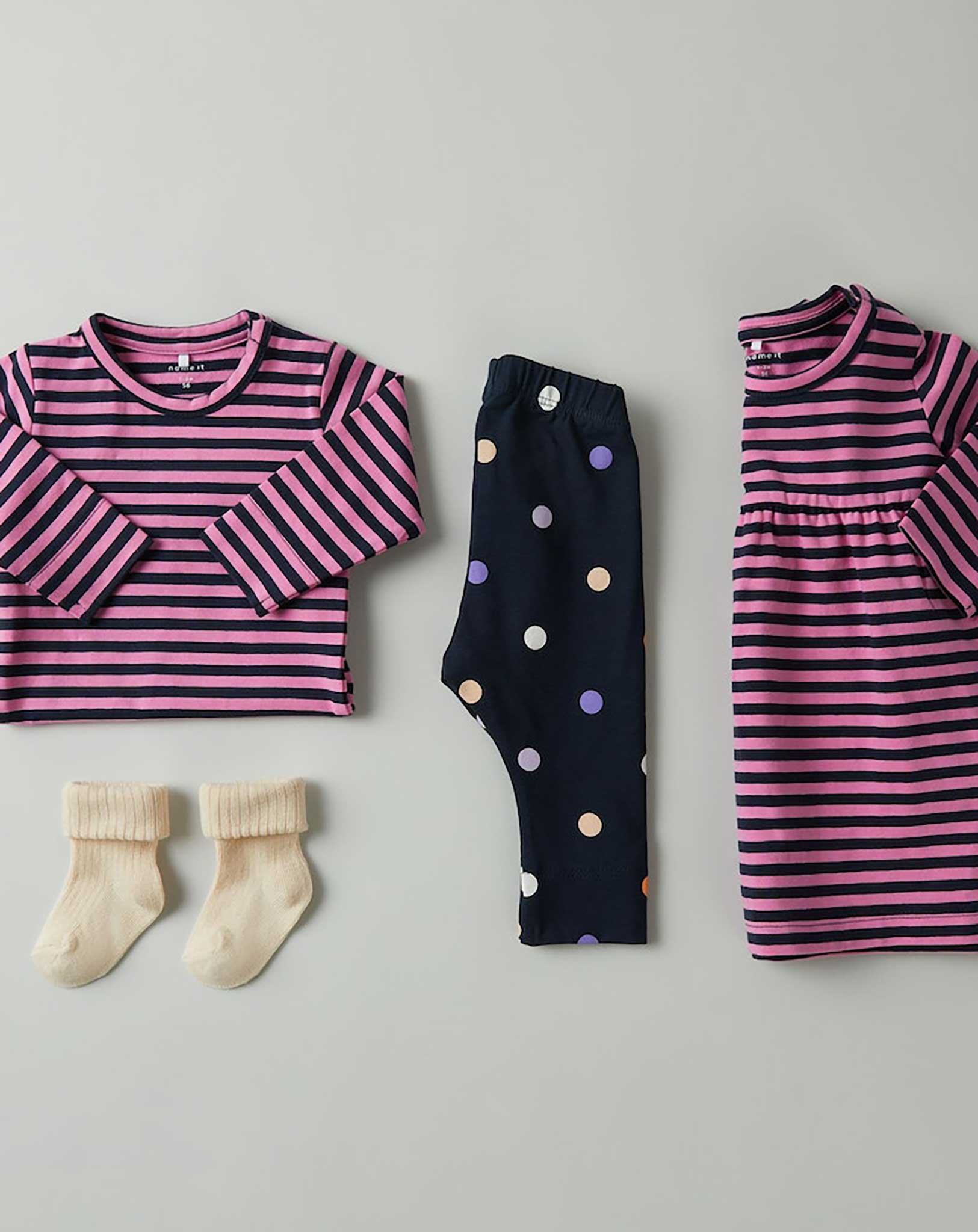 Langarmkleid NBFTUNNA STRIPES in wild orchid