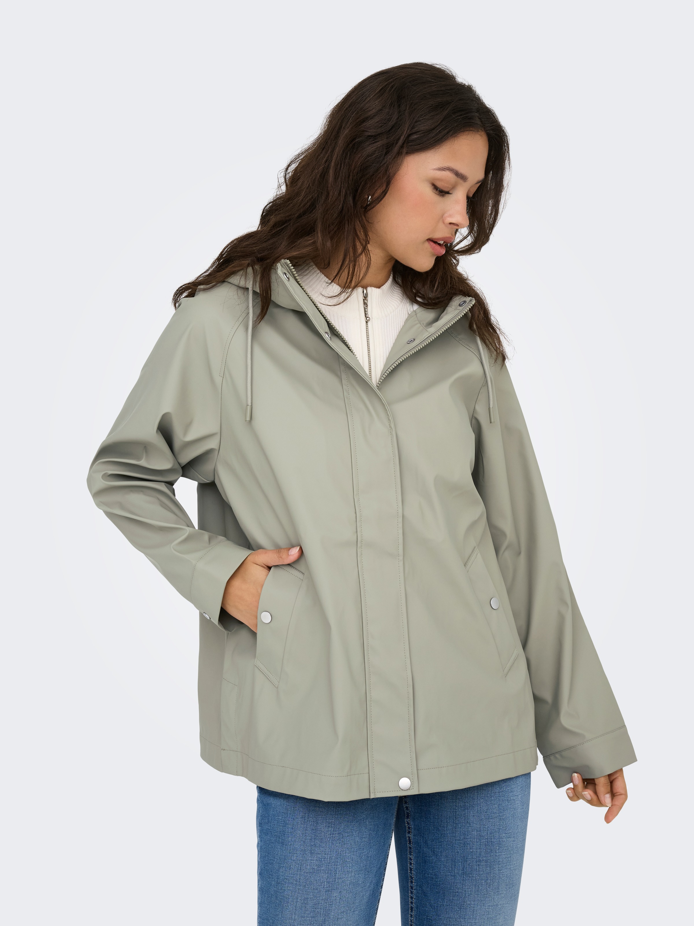 ONLY Allwetterjacke »ONLELISA SHORT RAINCOAT OTW« mit Kapuze