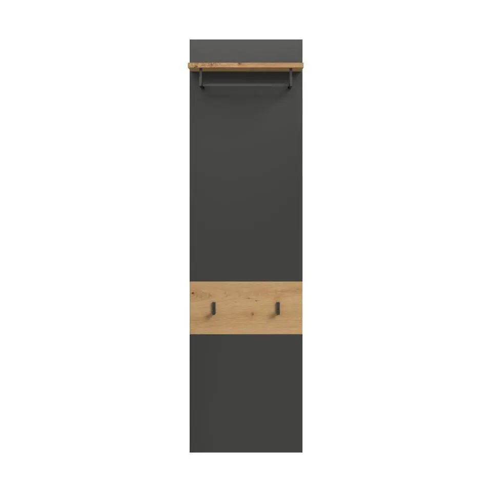 Hioshop Canu kapstok 2 haken eiken decor- grijs