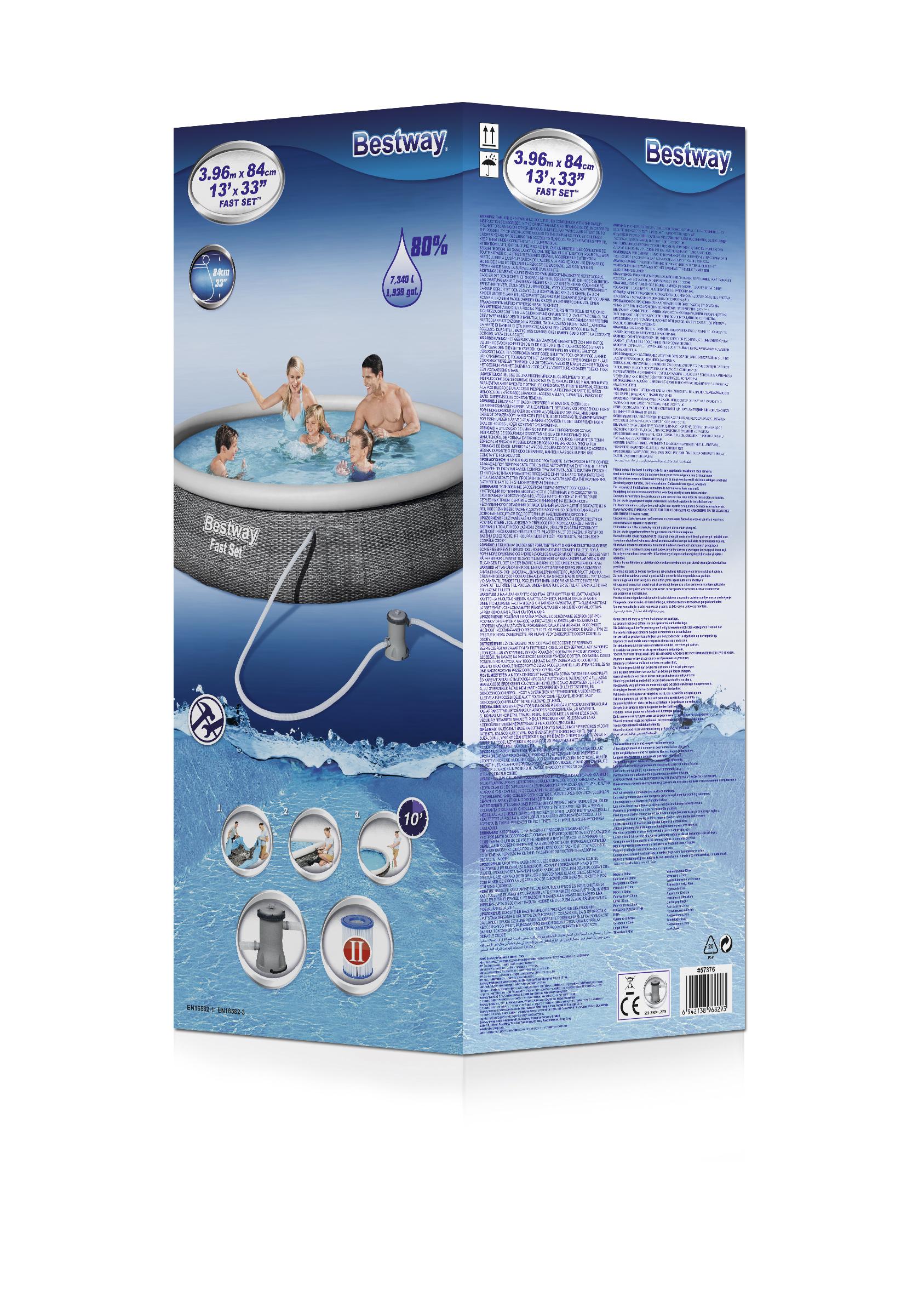 Bestway Pool mit Filterpumpe 396 x 84 cm