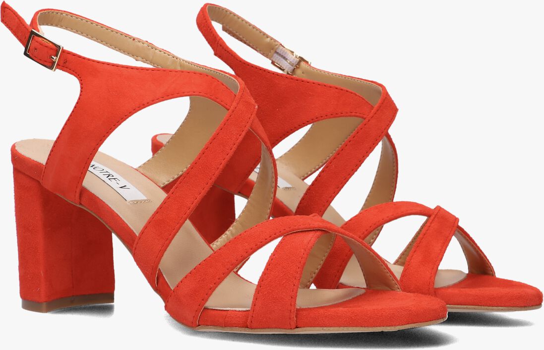 rode notre-v sandalen met hak 22552