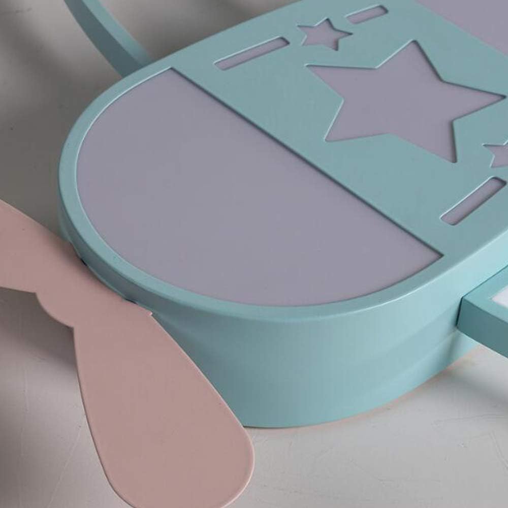 Flugzeug Rakete Deckenleuchte Sterne Kinderleuchten Acryl Deckenlampe Beleuchtung Ultradünn LED Dimmbare Energiesparende Lampe Babyzimmer Schlafzimmer Wohnzimmer Kinderzimmer Cartoon Lichter,Blau,76cm