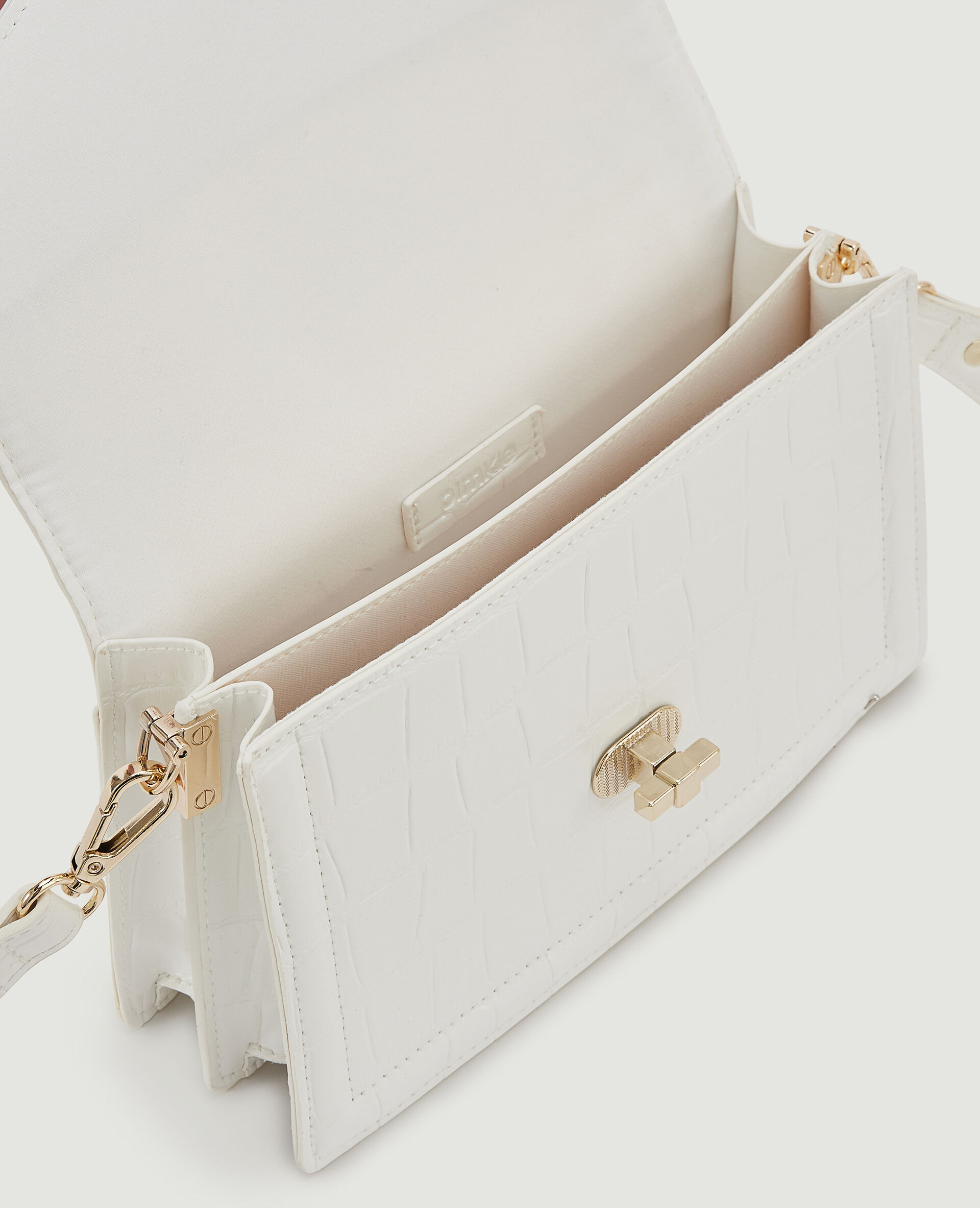 Sac boxy effet croco - Blanc