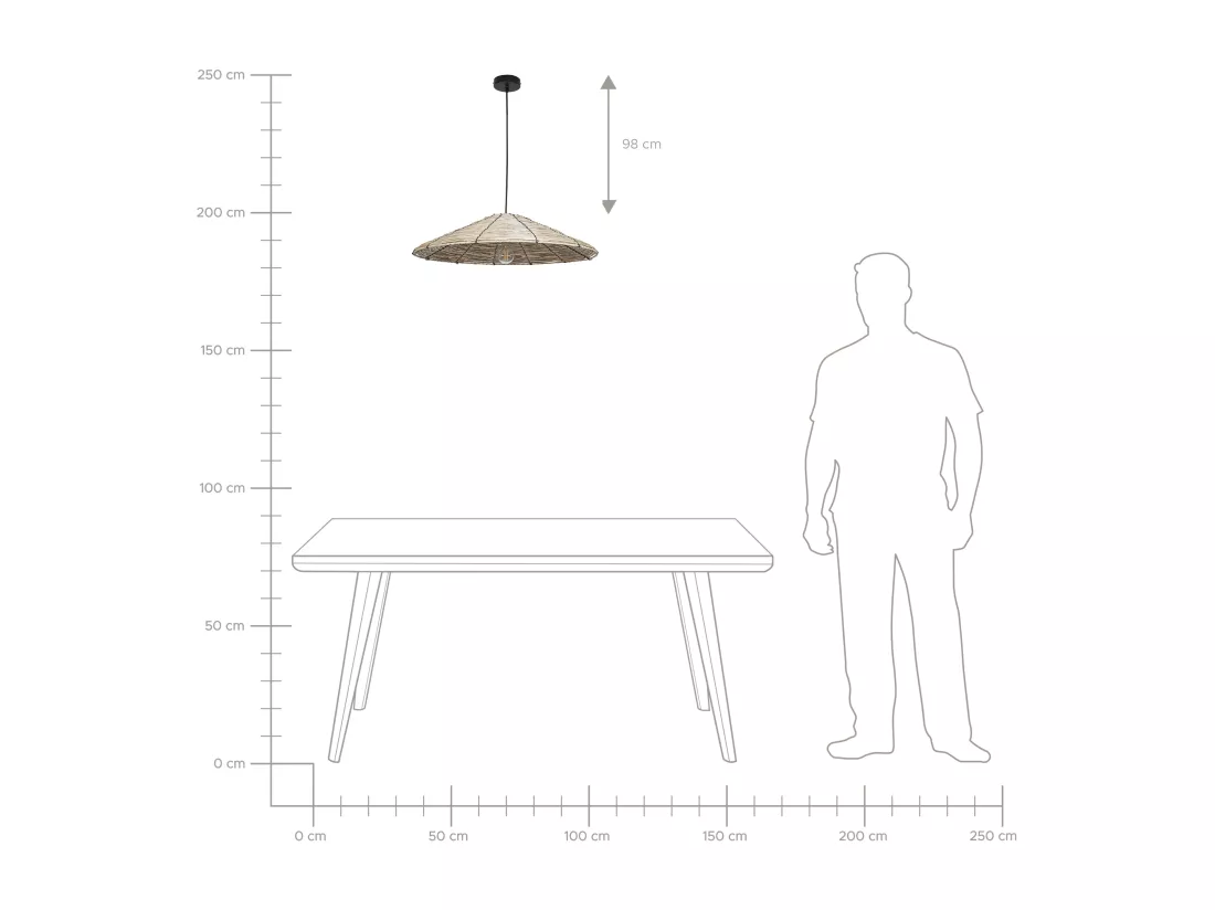 Lampe suspension LUAGAN Osier Naturel