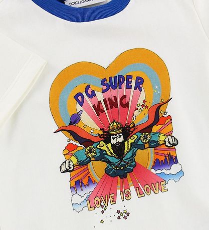 Dolce & Gabbana T-Shirt - Superhero - Weiß m. König