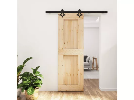 Porte coulissante et kit de quincaillerie 70x210 cm pin massif