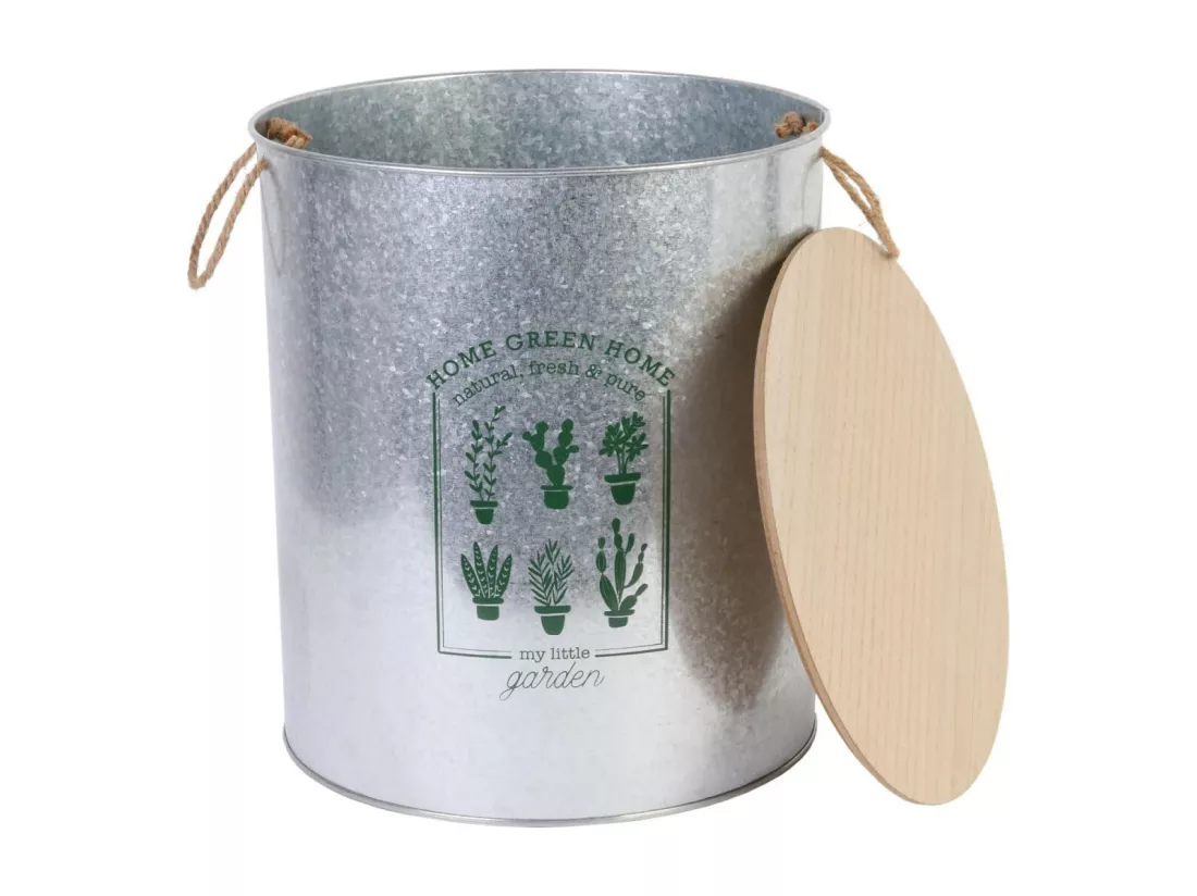 Lot de 2 Poubelles en Métal 
