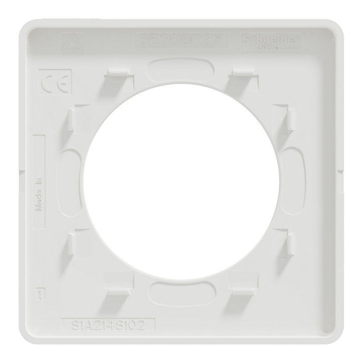 Plaque de finition 1 poste Odace Touch Kvadrat Schneider Electric tissu perle et liseré blanc