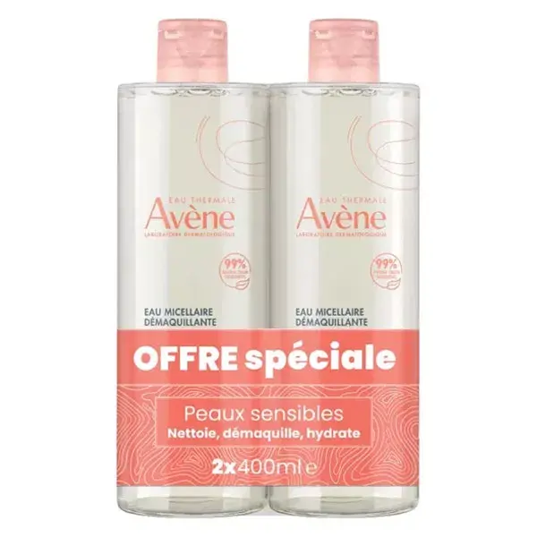 Água Micelar de Limpeza Avène Essentials, Pacote com 2 x 400 ml