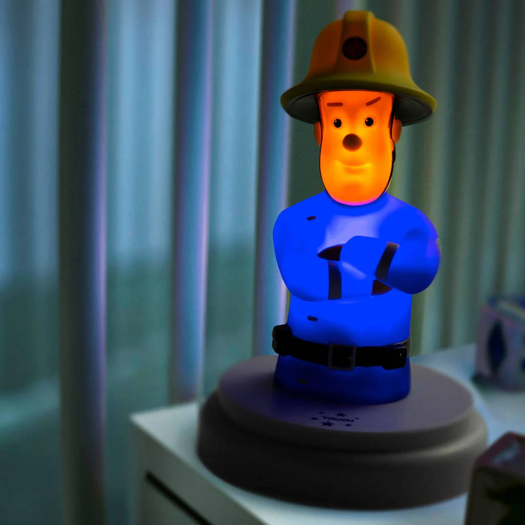 Heel leuk lampje!LED nachtlampje Brandweerman Sam