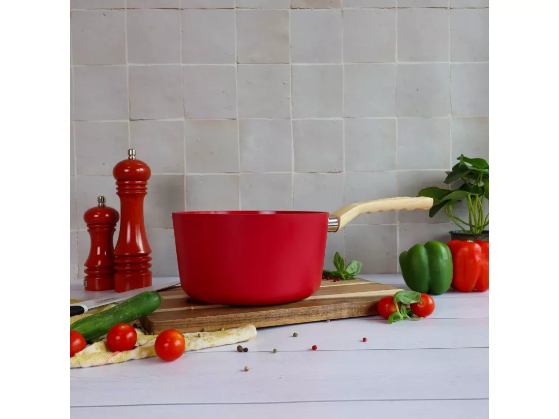 Menastyl - Casserole 20cm Colorama Magenta - En Aluminium - Revetement Antiadhesif En Ceramique