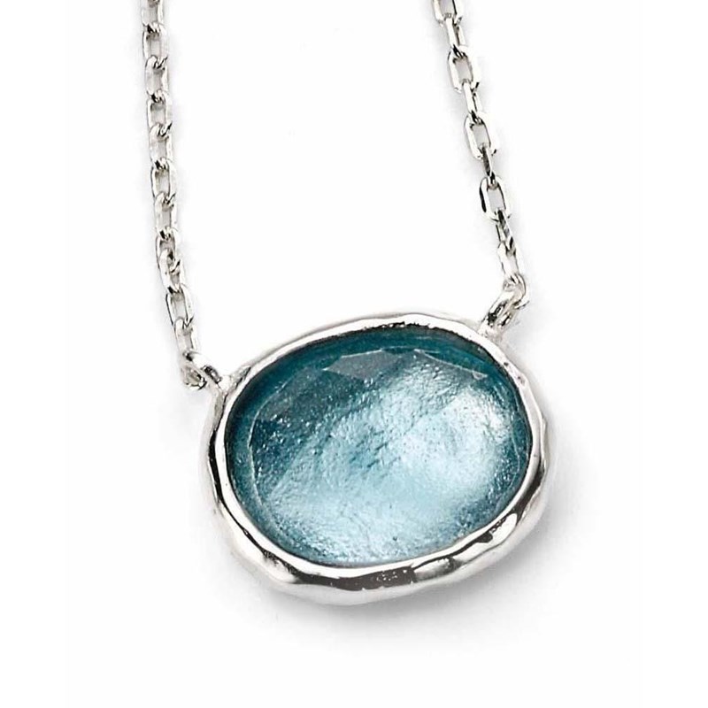 Collier verre et sa Chaine de 51 cm en argent 925/1000