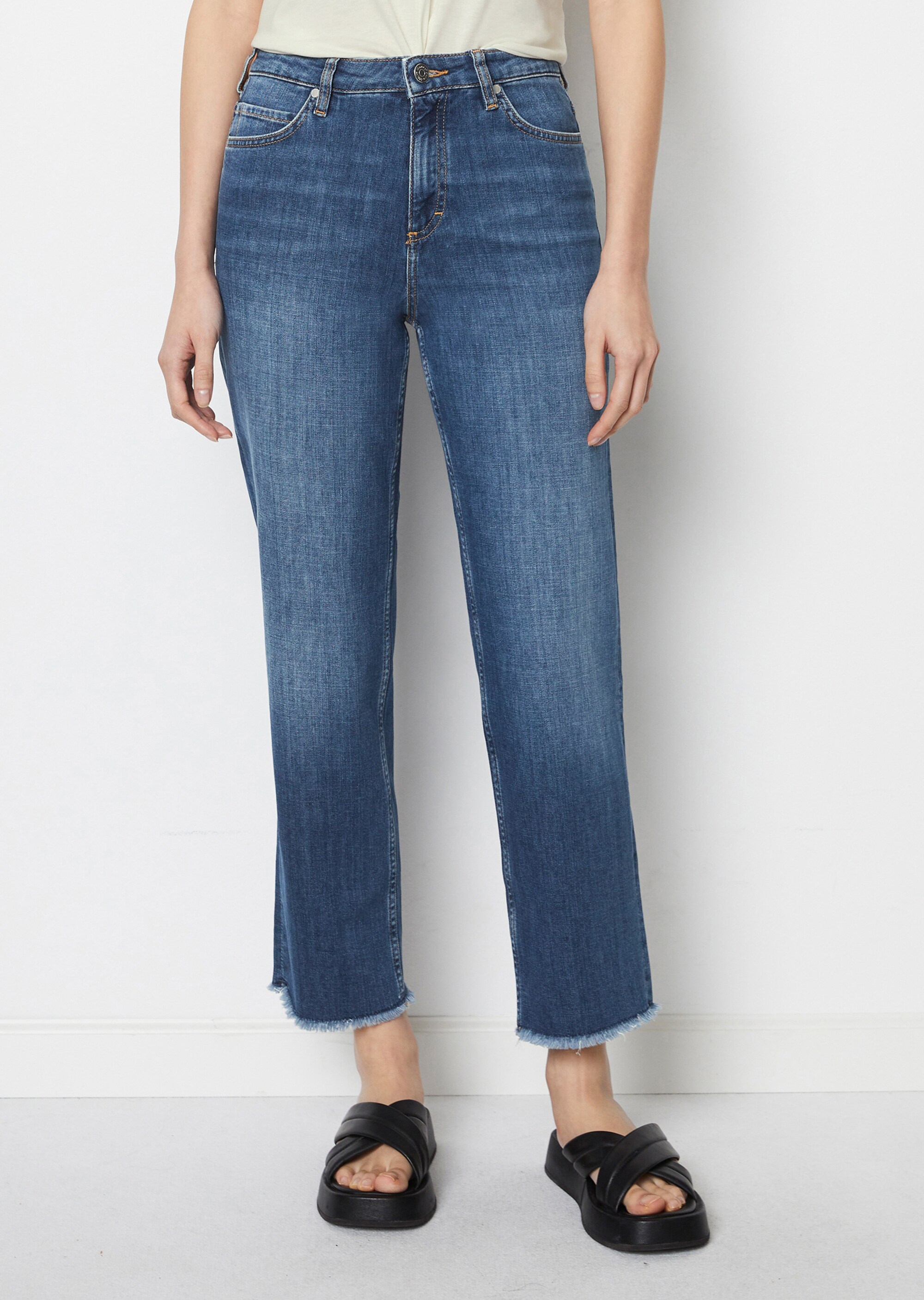 Straight Leg Jeans high waistaus Cashmere Touch Denim
