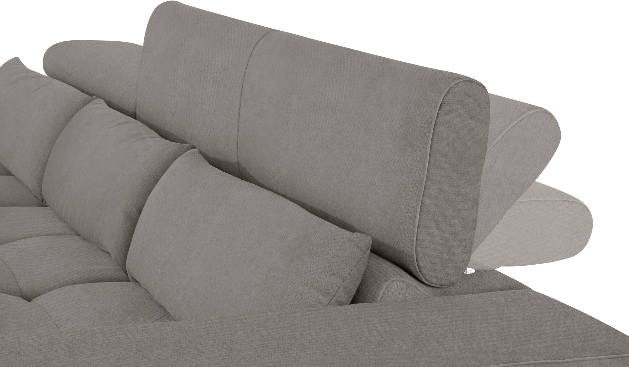 COTTA Ecksofa »Orion L-Form« mit 2x Kopfteilverstellung & 3 Nierenkissen