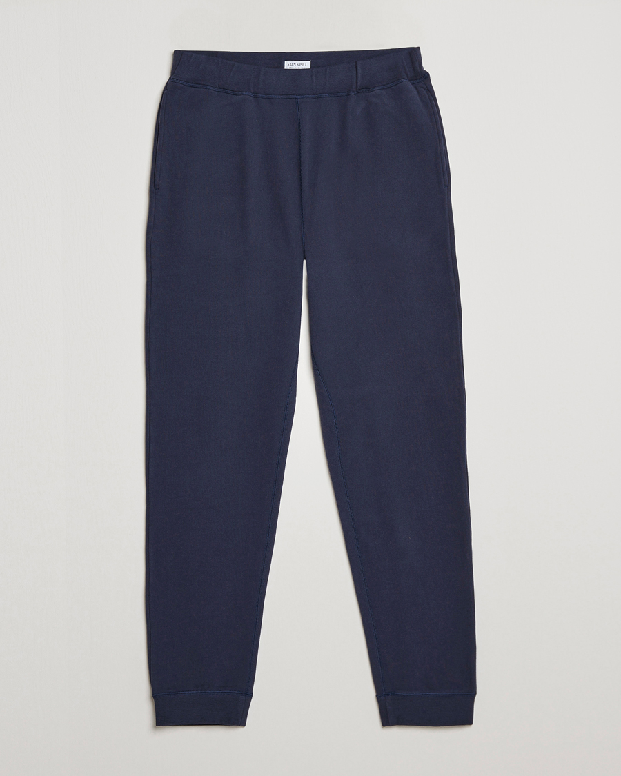 Sunspel Cotton Loopback Track Pants Navy