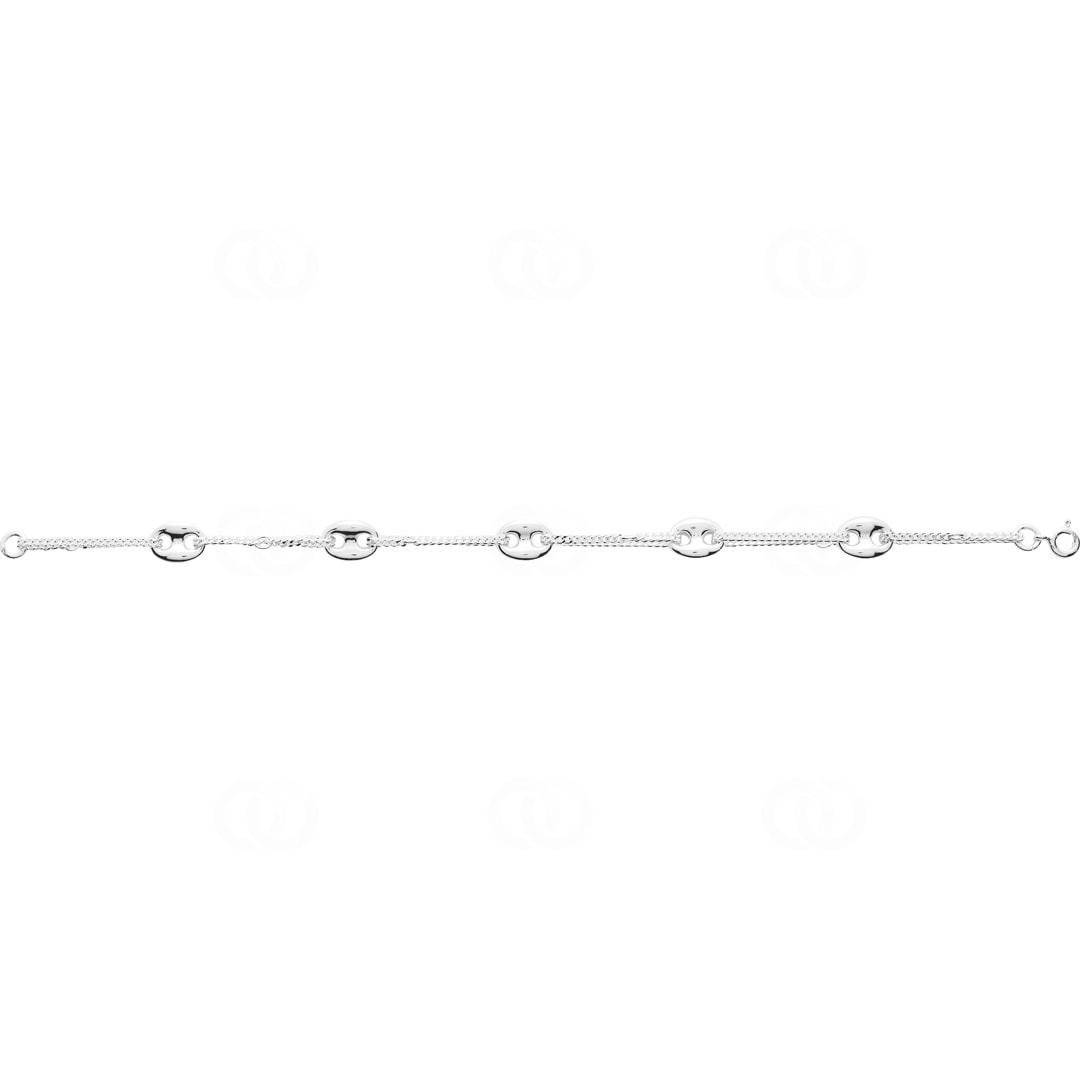 Armband 925 Silber rhodiniert Fantasie 19cm