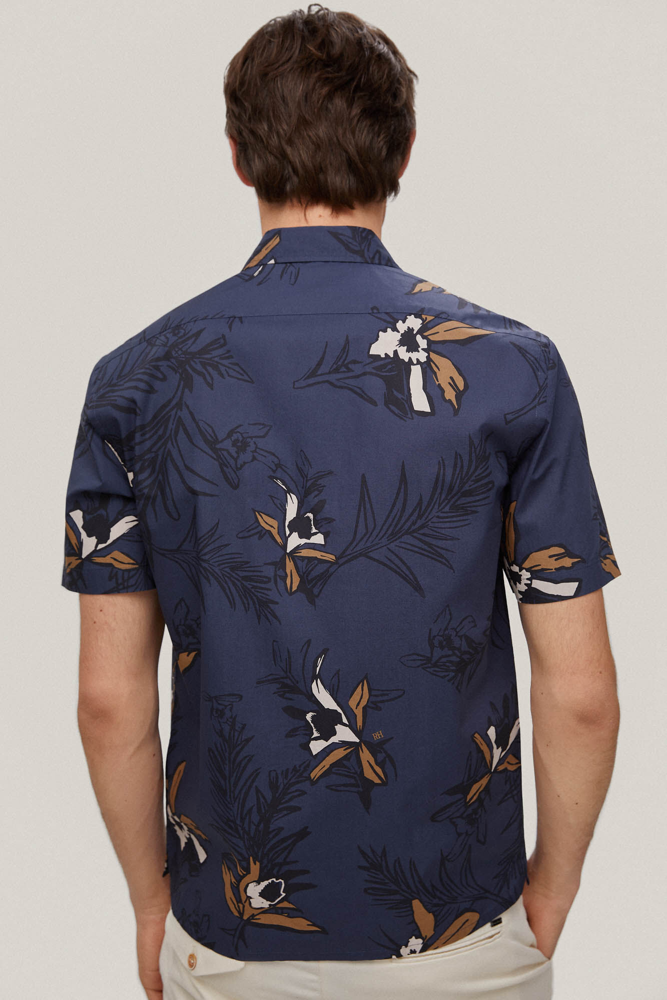 Camisa estampada de manga curta - Azul