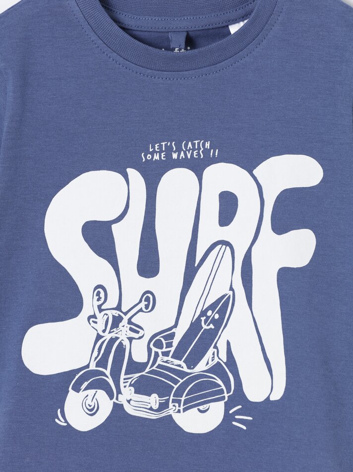 Pacote com 4 camisetas de manga curta sortidas - Azul Médio
