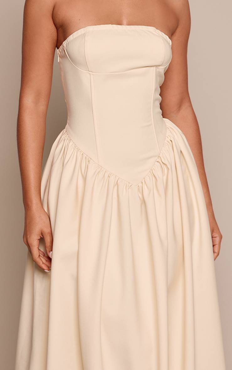 Pale Yellow Robe Maxi Fluide À Bandeau Petite