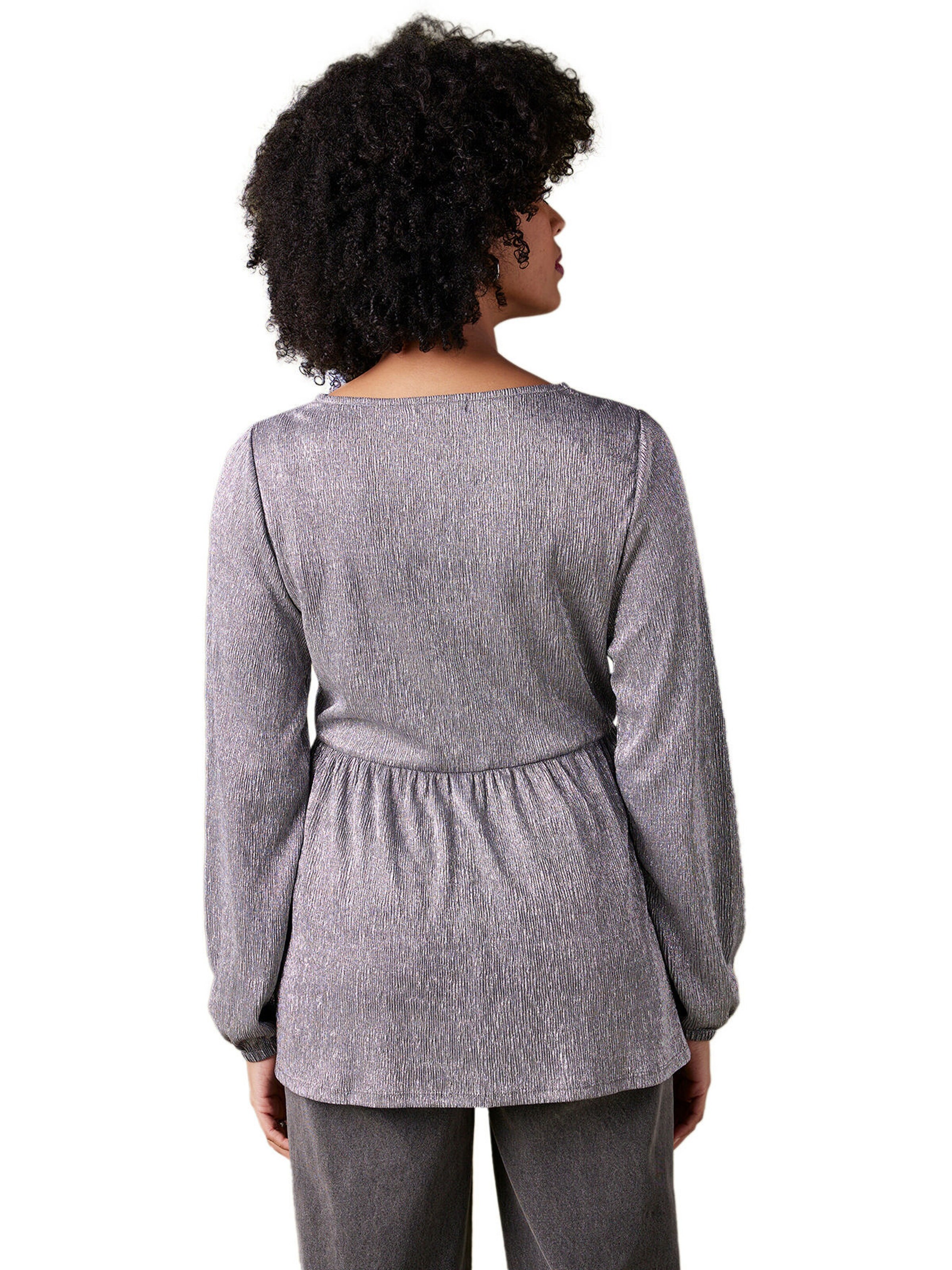 Envie de Fraise Festliches Blusenshirt für Schwangerschaft und Stillzeit silber