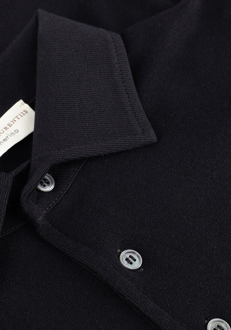 blauwe filippo de laurentiis trui polo ml paramontura r.merino