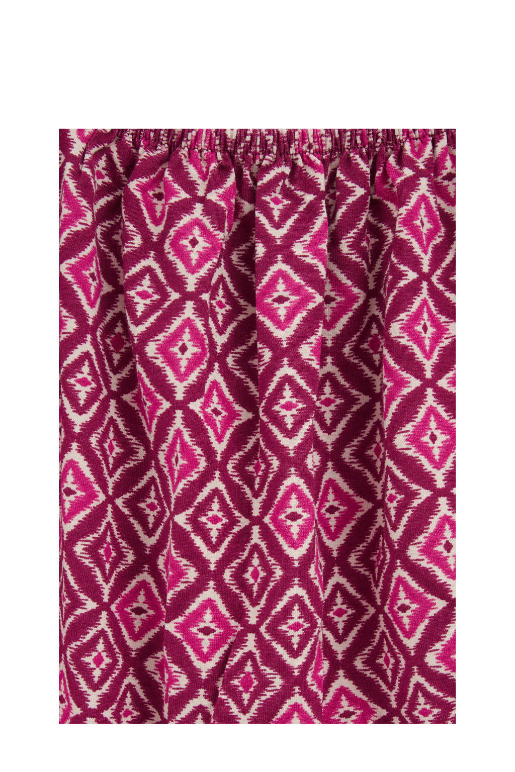 WE Fashion top met all over print roze/donkerroze/wit