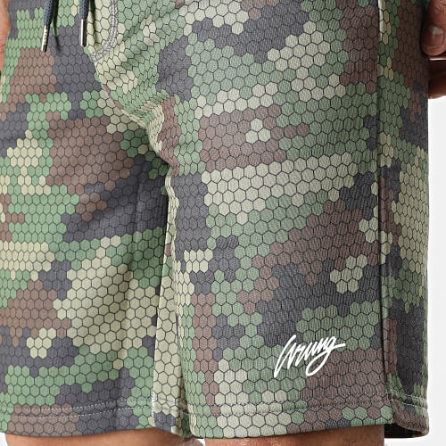 Short Jogging Pixel Vert Kaki Camouflage