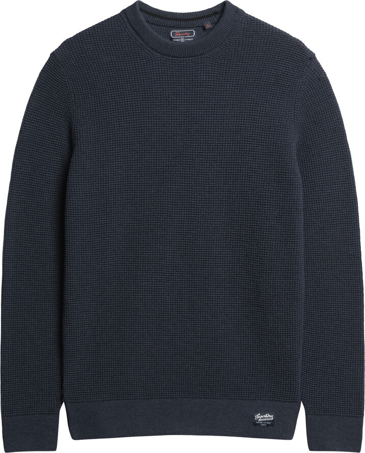 Superdry TEXTURED CREW KNIT JUMPER Eclipse navy heather