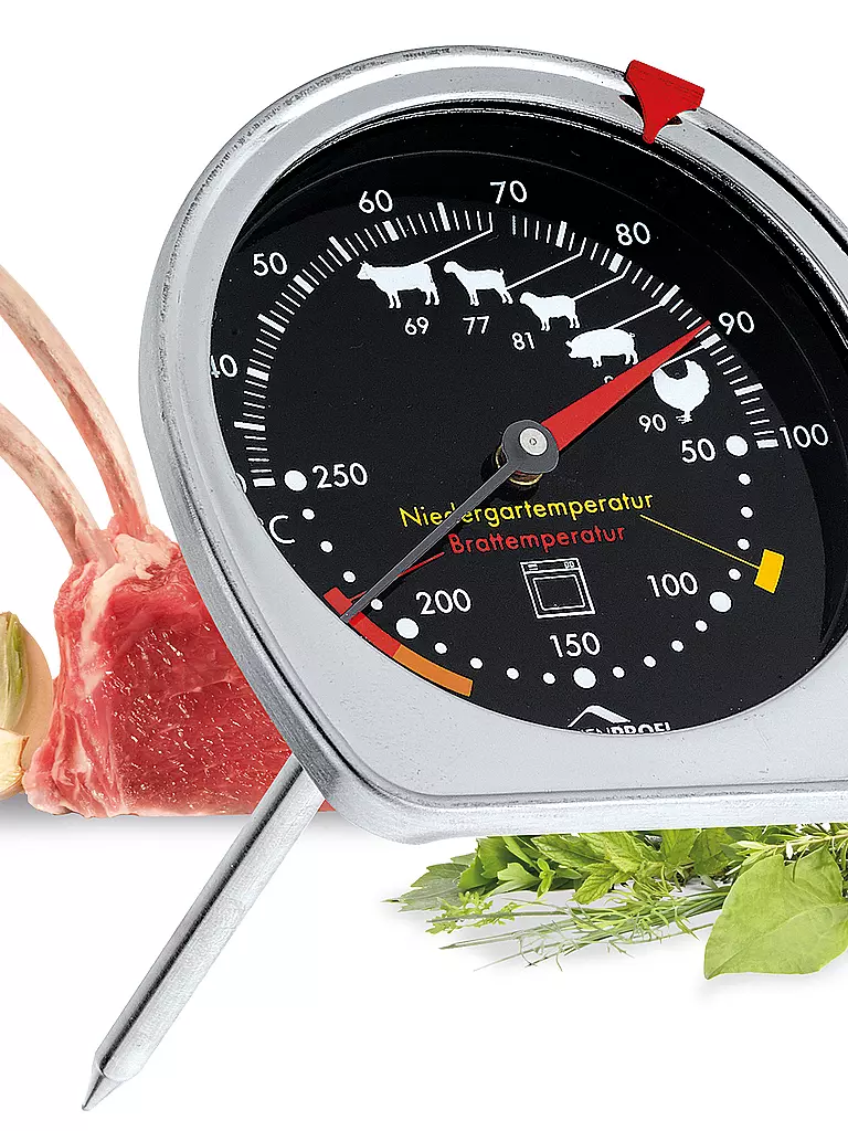 KÜCHENPROFI Ofen- / Bratenthermometer 14cm Schwarz schwarz