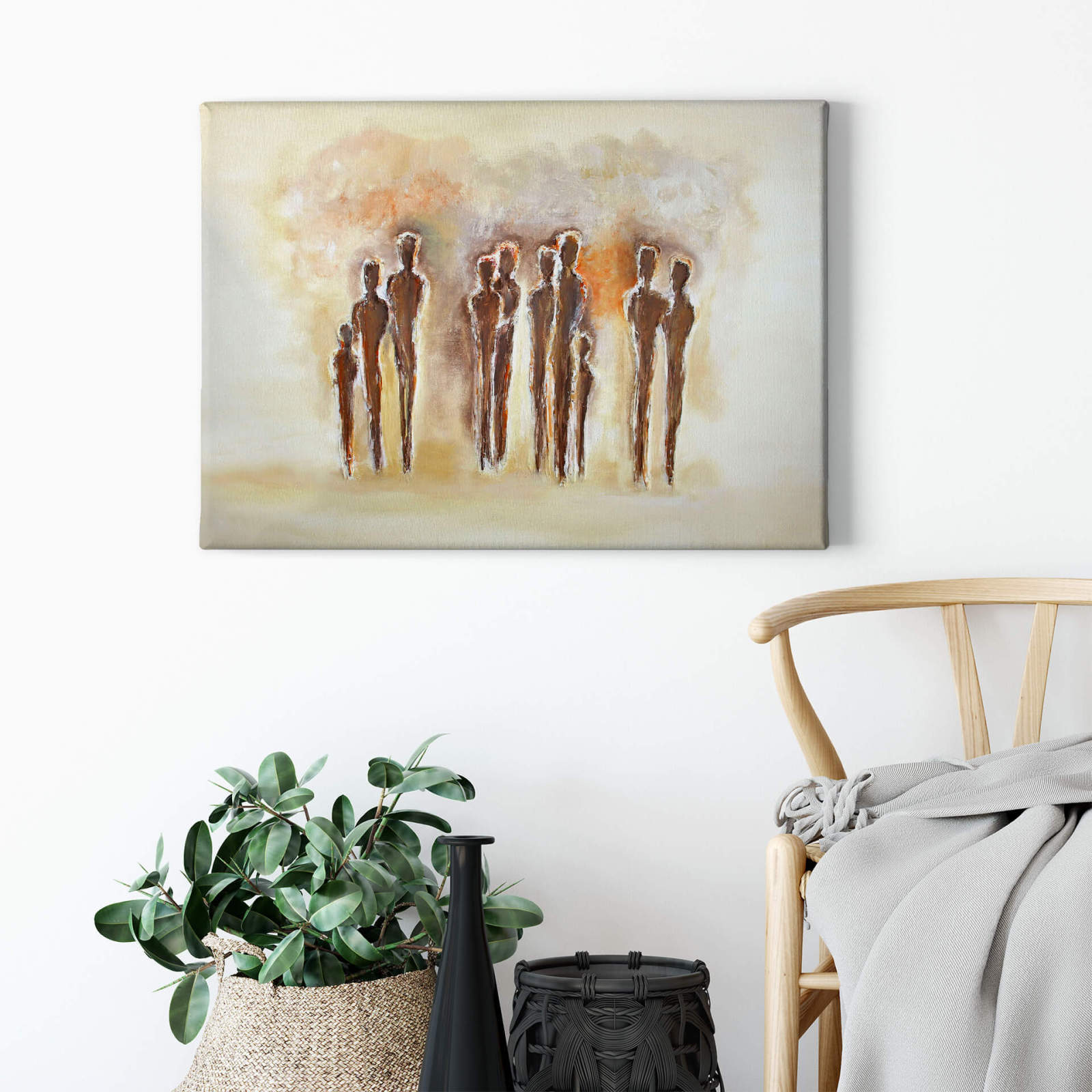 Leinwandbild ANONYME GRUPPE - braun-beige - 70x50 cm