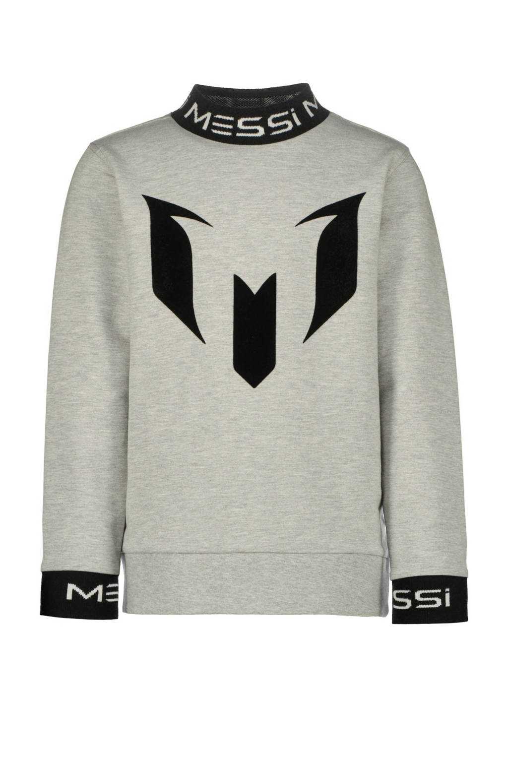 Vingino sweater Nasim met logo grijs melange/zwart