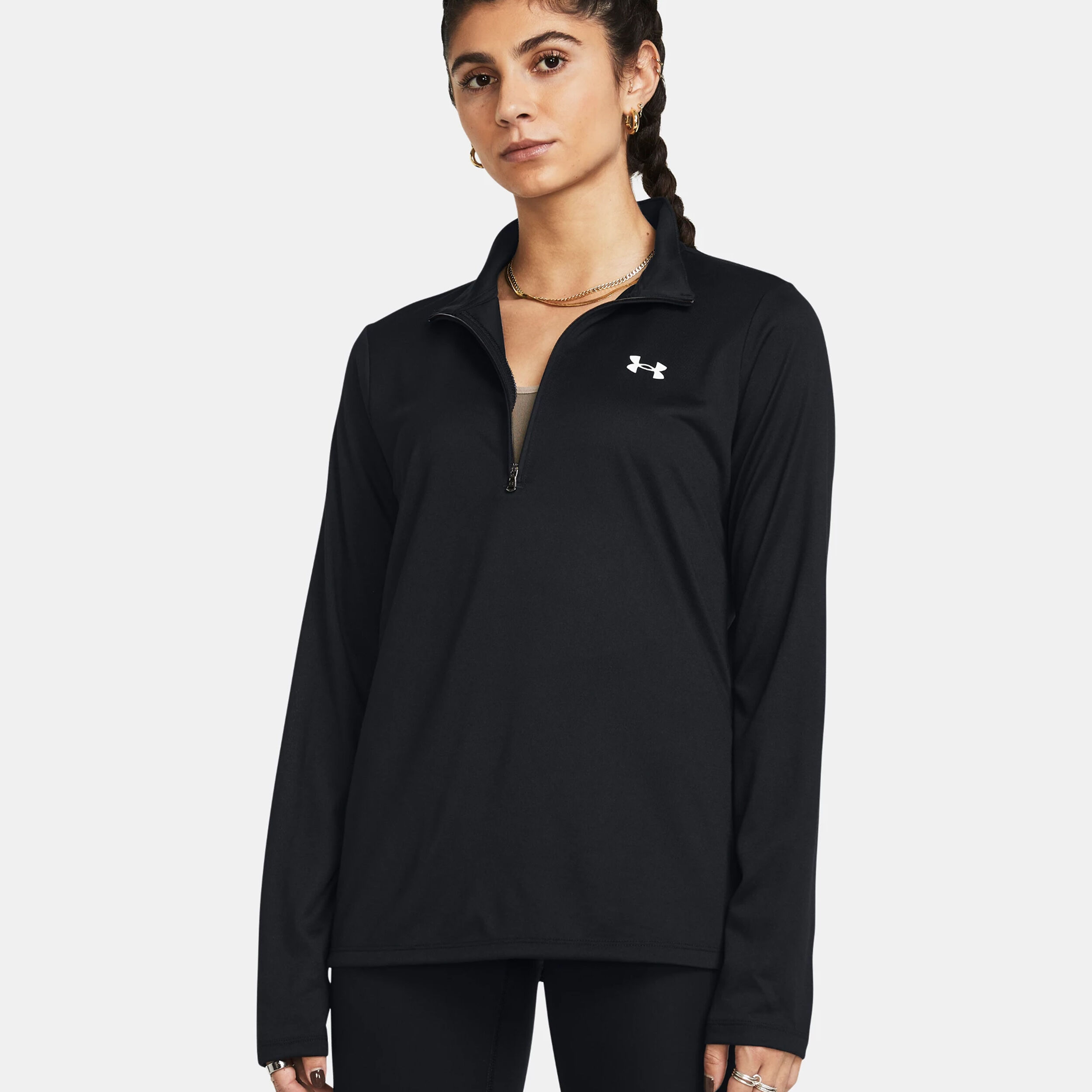 Under Armour Tech 1/2 Zip Haut Manches Longues Femmes - Noir
