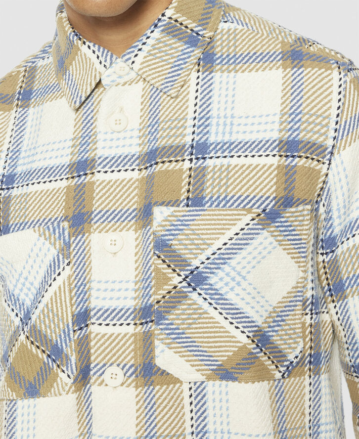 Knowledge Cotton Apparel Checked overshirt - GOTS/Vegan Creme check